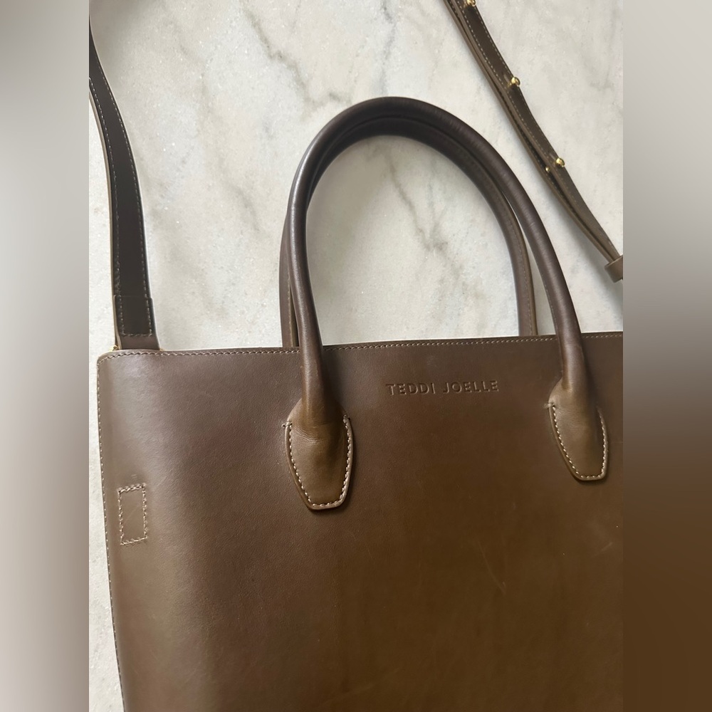 Teddi Joelle- Olive/Brown Women’s leather Bag - Picture 3 of 16